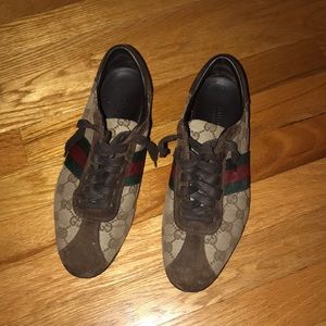 Gucci Lace-Up Suede Sneakers